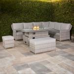 Havana Range High Back Right Hand Corner Sofa Set with Fire Pit Rising Table