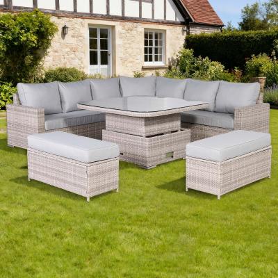Aurora Range Large Round Corner Sofa Set with Rising Table
