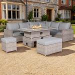 Aurora Range High Back Right Hand Corner Sofa Set with Fire Pit Rising Table