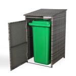 Nest wheelie bin shed / store in Grey Rattan Weave (WBS-1G)