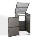 Nest wheelie bin shed / store in Grey Rattan Weave (WBS-1G)
