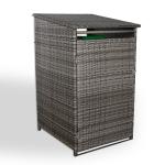 Nest wheelie bin shed / store in Grey Rattan Weave (WBS-1G)