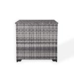 Dario Range Square Storage Box in Grey Rattan Weave