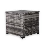 Dario Range Square Storage Box in Grey Rattan Weave