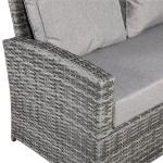 Monaco Range Left Hand Corner Sofa Set with Rising Table in Dark Grey Weave