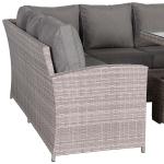 Monaco Range Left Hand Corner Sofa Set with Rising Table in Beige Grey Weave