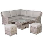Havana Range Square Corner Sofa Set with Rising Table