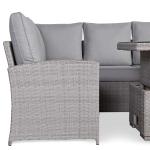 Monaco Range Left Hand Corner Sofa Set with Rising Table in Light Grey Weave
