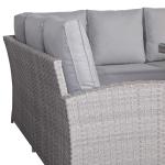 Monaco Range Left Hand Corner Sofa Set with Rising Table in Light Grey Weave