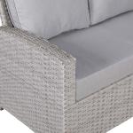 Monaco Range Right Hand Corner Sofa Set with Rising Table in Light Grey Weave