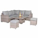 Aurora Range High Back Corner Sofa Set with Fire Pit Rising Table