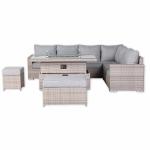 Aurora Range High Back Right Hand Corner Sofa Set with Fire Pit Rising Table