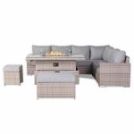 Aurora Range High Back Right Hand Corner Sofa Set with Fire Pit Rising Table
