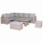 Aurora Range High Back Left Hand Corner Sofa Set with Fire Pit Rising Table