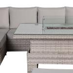 Havana Range High Back Right Hand Corner Sofa Set with Fire Pit Rising Table