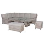 Havana Range  High Back Left Hand Corner Sofa Set with Fire Pit Rising Table