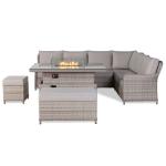 Havana Range High Back Right Hand Corner Sofa Set with Fire Pit Rising Table