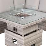 Havana Range Square Corner Sofa Set with Fire Pit Rising Table