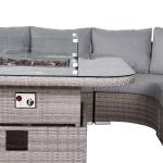 Aurora Range Large Round Corner Sofa Set with Fire Pit Rising Table