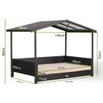 Bax Mice Wicker Raised Dog House /Rattan Dog Bed for Indoor/Outdoor with Weatherproof Roof and Removable Cushion Lounge in Brown Weave(Z4-Large)